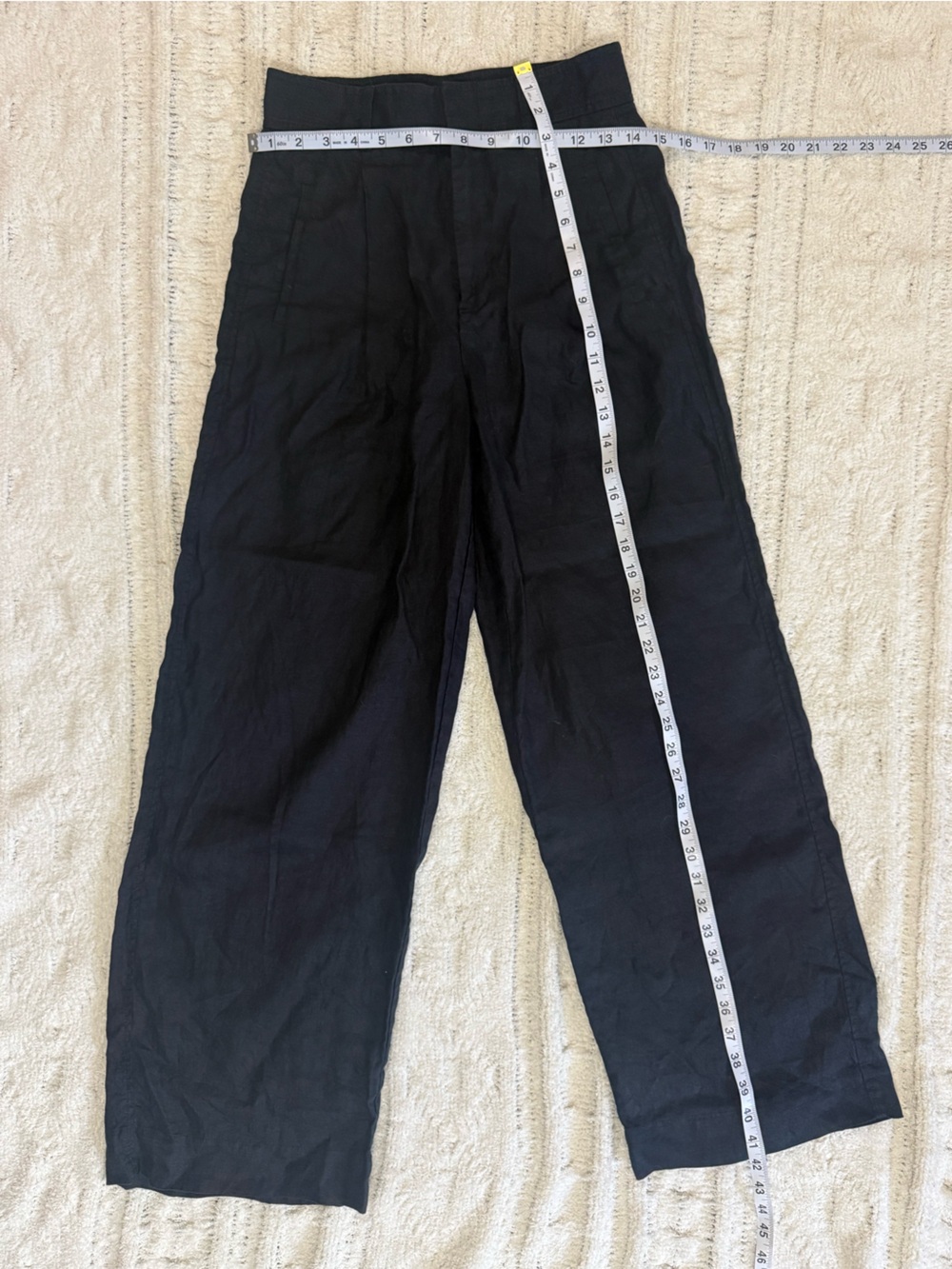 Everlane The Linen Way-High Drape Pant Black 100% European Flax Linen Size 0 - Picture 6 of 16